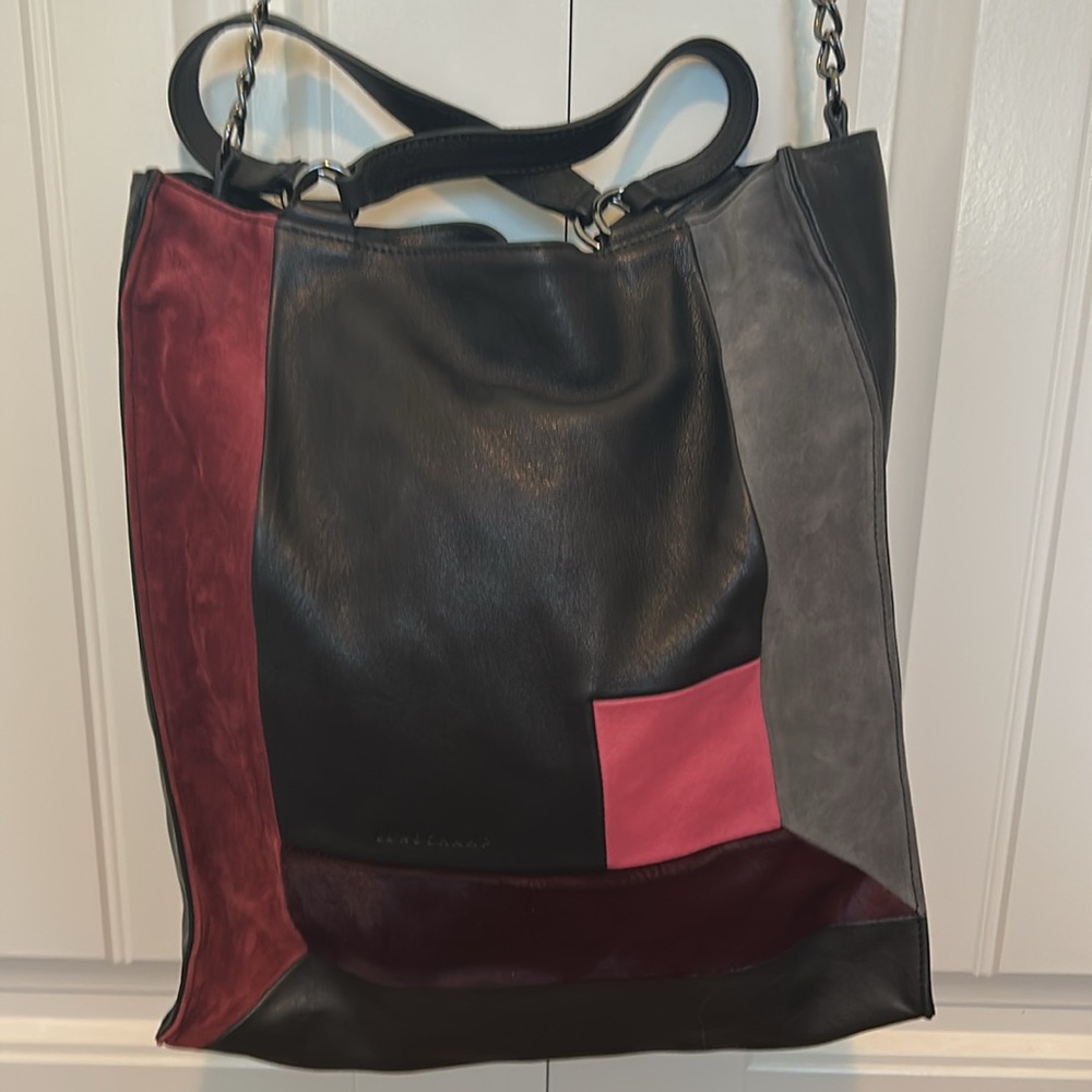 Longchamp - Leather & Suede multi color tote with pockets. NWOT - Picture 4 of 11